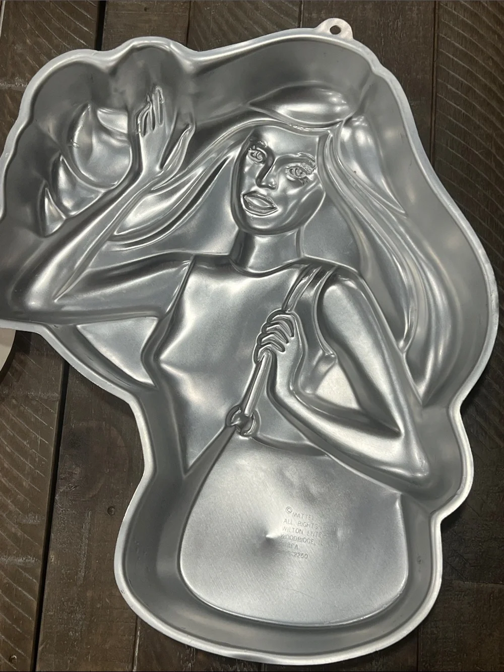 1986 Wilton Barbie Shaped Cake Pan - Silver